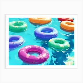 Pool Floats Art Print