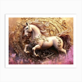 Fantasy Illustration Of A Wild Unicorn Horse 5 Art Print