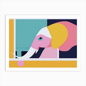 Elephant In A Window 1 Art Print