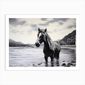 A Horse Oil Painting In El Nido Beaches, Philippines, Landscape 1 Art Print