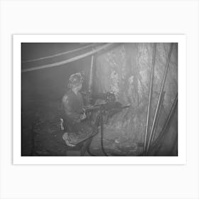 Operating Pneumatic Drill In Gold Mine, Mogollon, New Mexico By Russell Lee Art Print