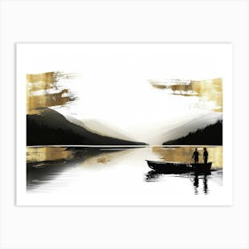 Two People In A Boat Art Print