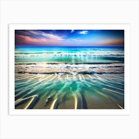 Ocean Waves At Sunset Art Print