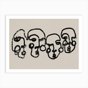 Four Faces Art Print