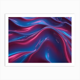 Abstract Image Of A Fluid, Rippling Surface With A Metallic, Iridescent Appearance Art Print