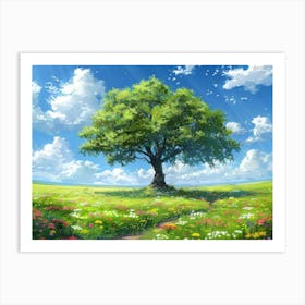 Tree In The Meadow Art Print