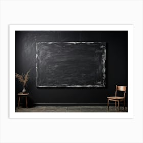 Black Chalkboard Serves As An Abstract Backdrop Horizontal In Orientation Its Texture Showcasing T (1) Art Print