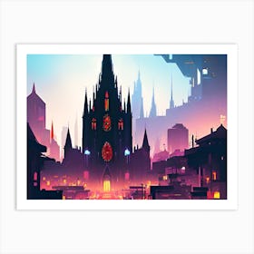 City At Night 1 Art Print