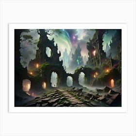 Fantasy City, Mysterious Aura. Art Print