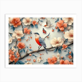 Bird On A Branch 1 Art Print