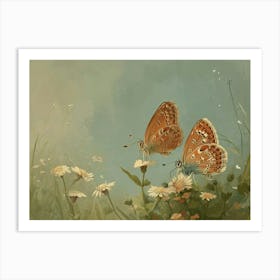 Floral Animal Illustration Butterfly 1 Art Print