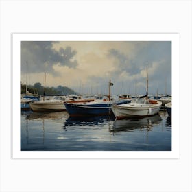 Boats At The Marina hamptons Art Print