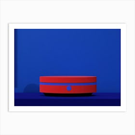 Red Object On A Blue Background Art Print