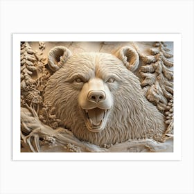 Exquisite 3d Bear Stunning Choice Art Print