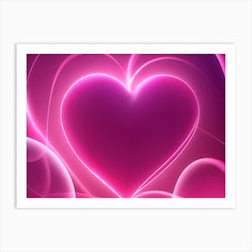 A Glowing Pink Heart Vibrant Horizontal Composition 81 Art Print