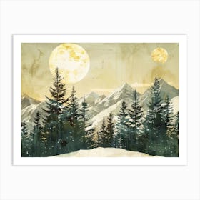 Landscape Forest Illustration 1 Art Print
