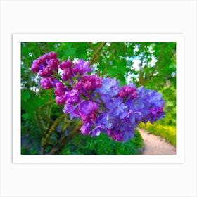 Purple Flowers, Oil Painting Art Print