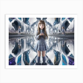 Girl In a Mirror Art Print