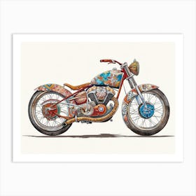 Vintage Colorful Scooter 25 Art Print