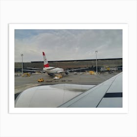 Swissair Plane At The Airport Art Print