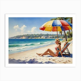 Relaxing at the Summer Beach  Art Print