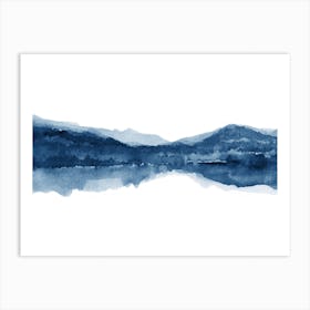Watercolor Landscape 1 Blue Art Print