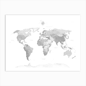 World Map No 199 Art Print