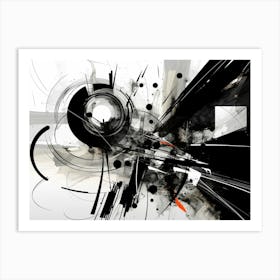 Resistance Abstract Black And White 1 Art Print