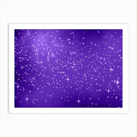 Purple Shades Shining Star Background Art Print