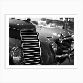 Black And White Photograph Of Vintage Cars Art Print