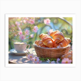 Croissants In A Basket Art Print