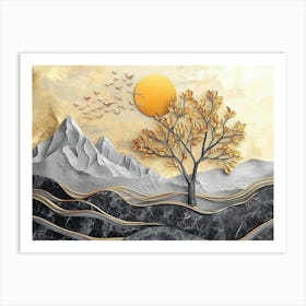 3d Drawing Modern Landscape Art Print