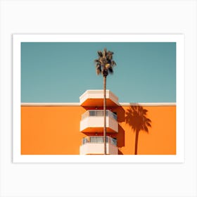 Hotel California Style Building With A Palm Summer Photography Art Print