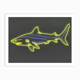 Neon Lemon Shark 4 Art Print