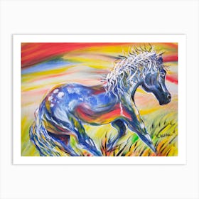 free Horse acrylic painting  Art Print