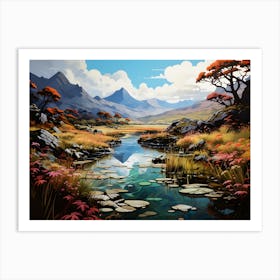 Pastel ink art of The Lake District Art Print