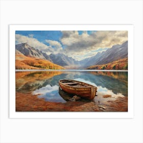 Boat On The Lake 6 Art Print