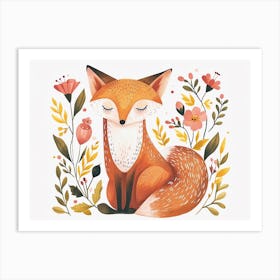 Little Floral Fox 4 Art Print