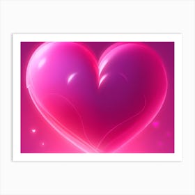 A Glowing Pink Heart Vibrant Horizontal Composition 74 Art Print