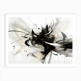 Oscillation Abstract Black And White 5 Art Print