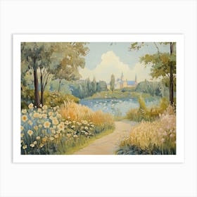 Lakeside Pathway with The Castle Art Print