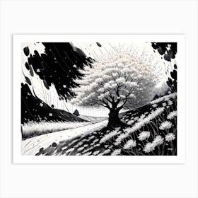 White Tree In Snow 1 Art Print