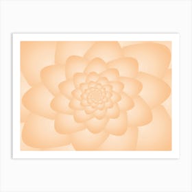 Pastel Colors Flower Pattern Set Orange Art Print