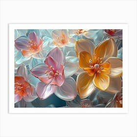 Photo Art the with Flowers Made of Glass 3d Abstraction 1 Art Print