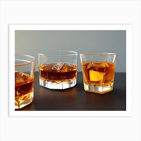 Three Glasses Of Whiskey Art Print