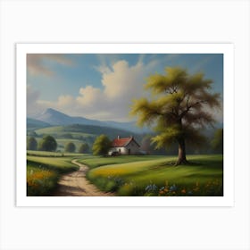 Spring Landscape Oil Painting 07 Art Print