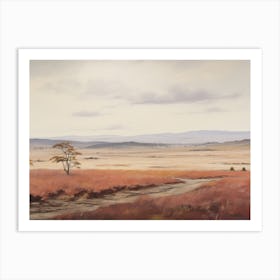 Warm Toned Autumn Scenery Painting Art Print