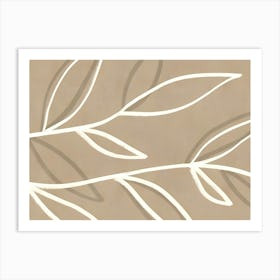 Bohemian Beige Leaves Art Print