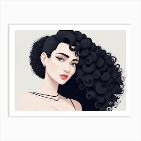 Curly Haired Girl Art Print