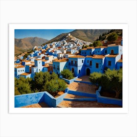 Blue City Of Chefchaouen Art 1 Art Print